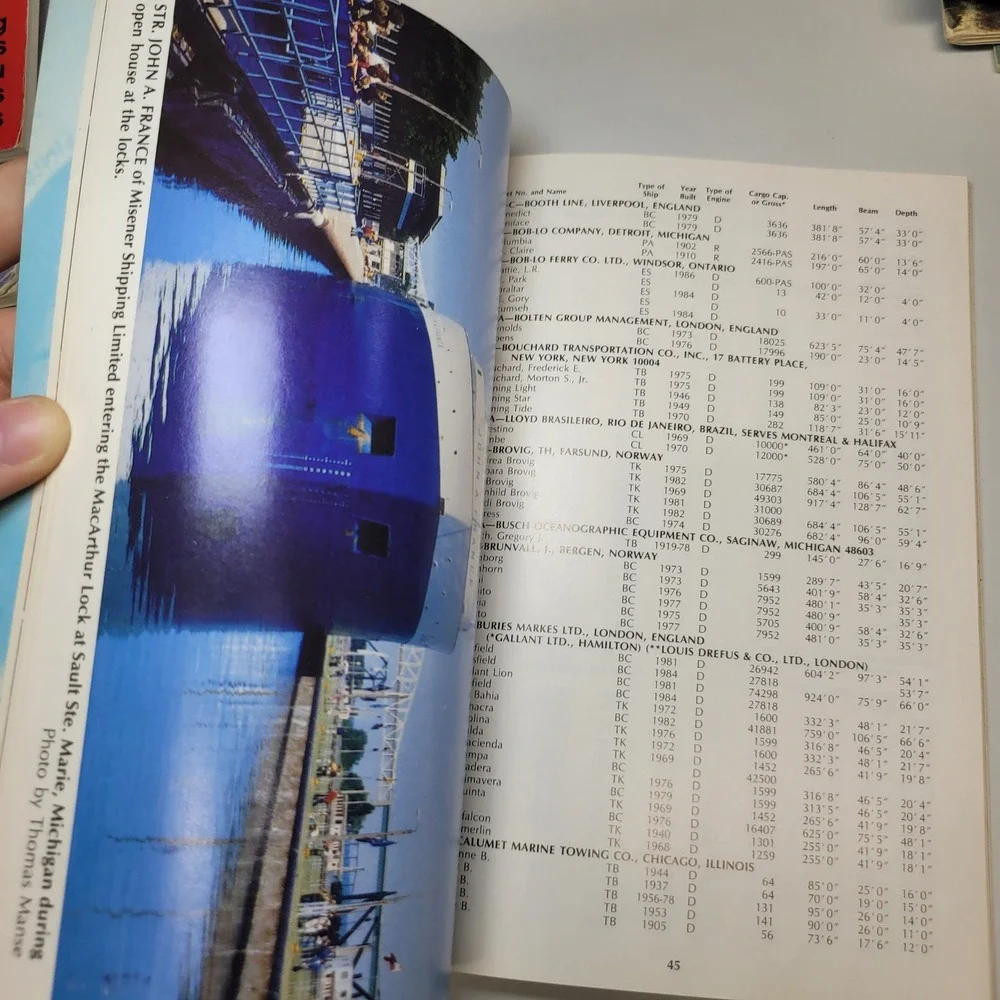 Know Your Ships 1987 Seaway Issue Thomas Manse Great Lakes Vessel Guide